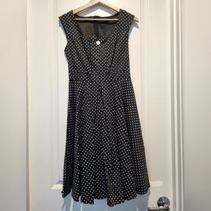 Cocktail Dress Polka Dot Black and White Dress Size 2
